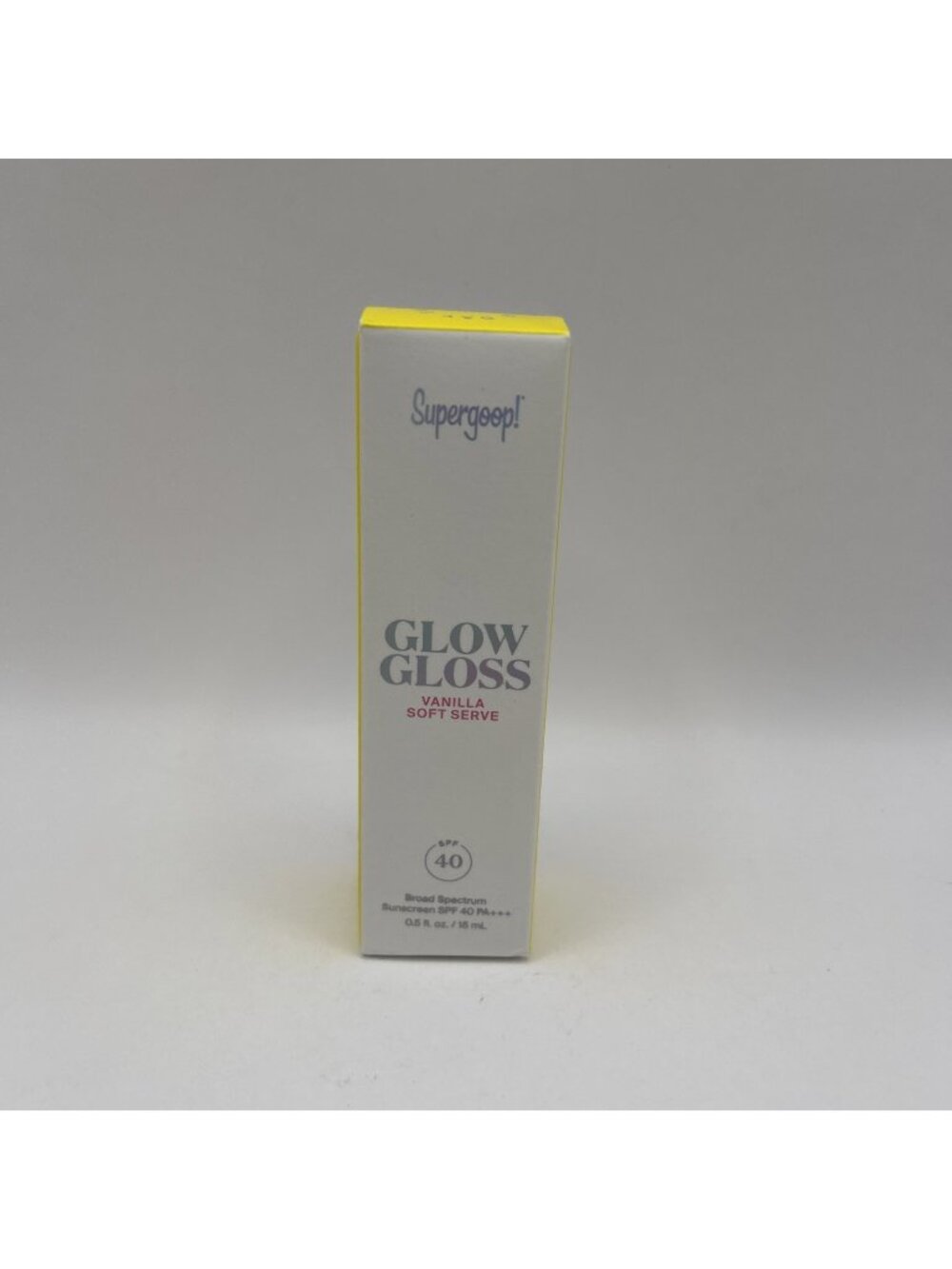Supergoop! Glow Gloss SPF 40 Lip Balm Vanilla Soft Serve 0.5 Oz Brand New